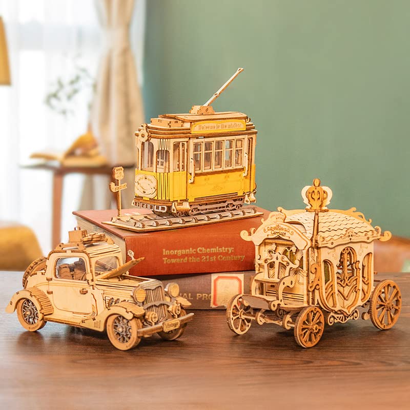 Rowood 3D Car Puzzle Kit for Adults – Vintage Model Car DIY Gift