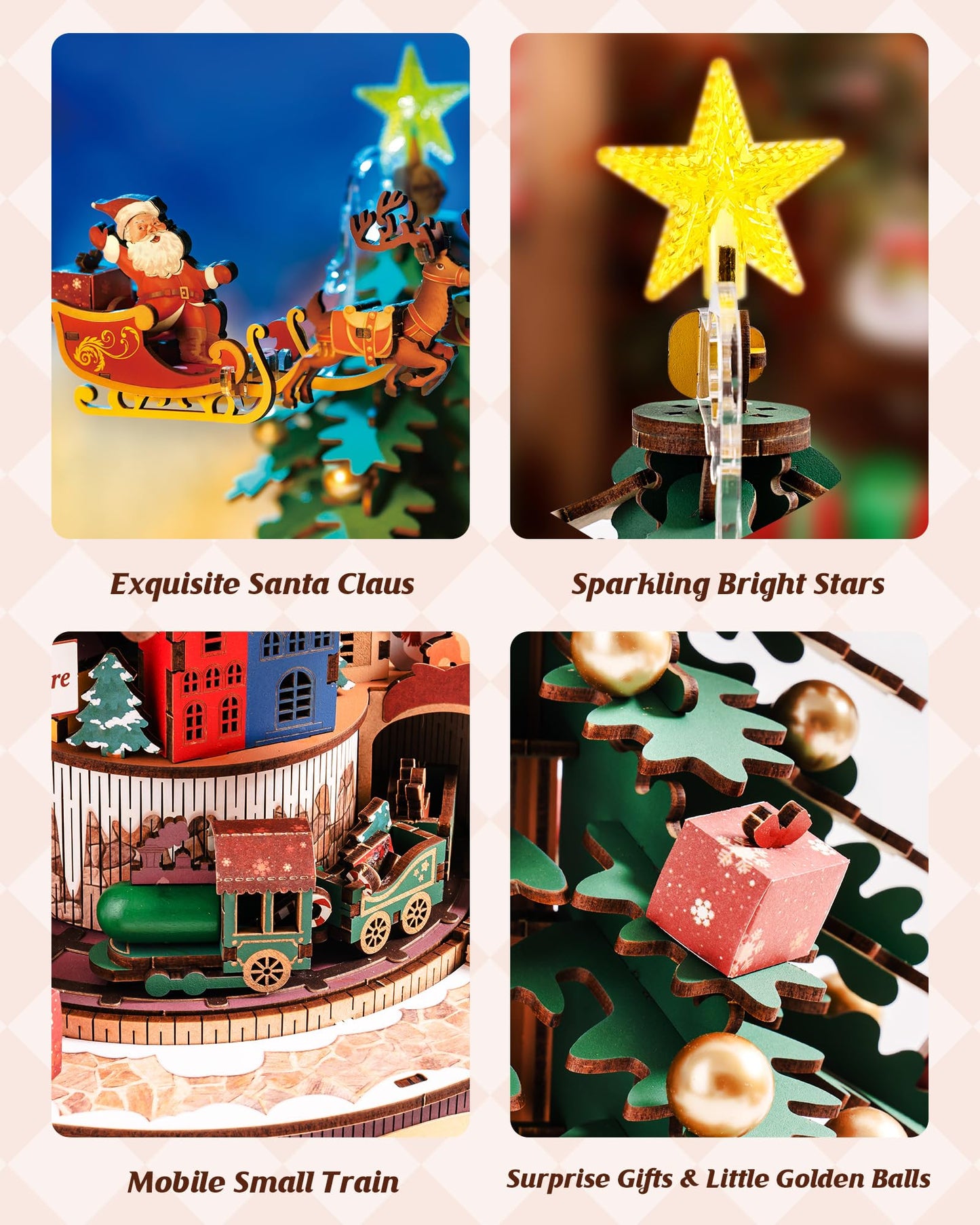 Rowood Melody Tree 3D Puzzle Miniature House Kit – Wooden Music Box Model for Adults