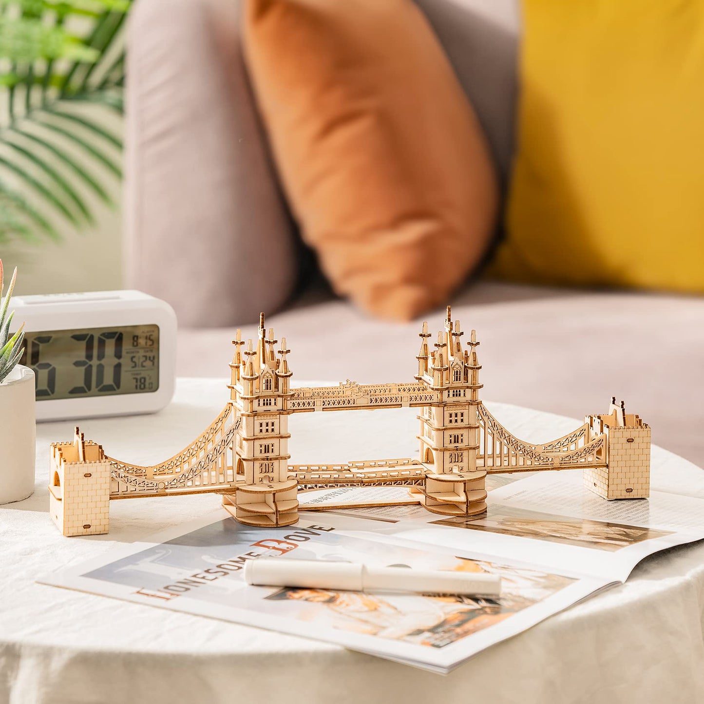 Rowood 3D Puzzle for Adults: London Bridge DIY Wooden Model Kit