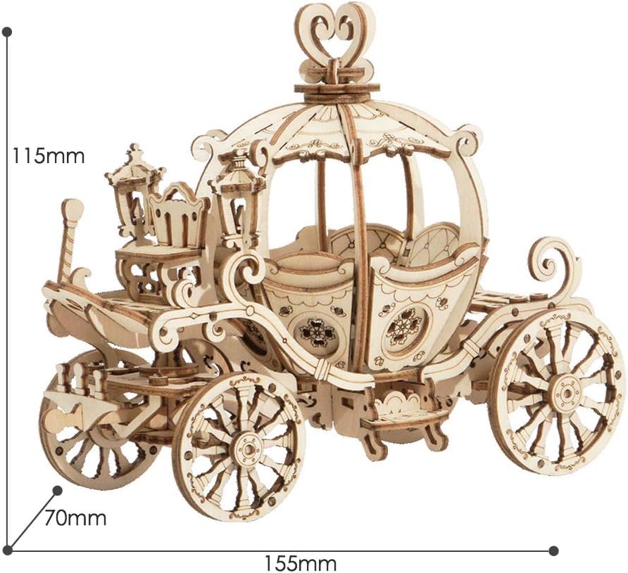 Rowood Pumpkin Cart 3D Puzzle for Adults – Wooden Model Kit (182 Pieces)