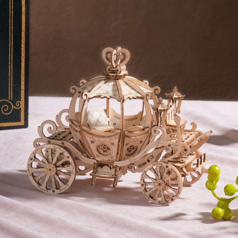 Rowood Pumpkin Cart 3D Puzzle for Adults – Wooden Model Kit (182 Pieces)