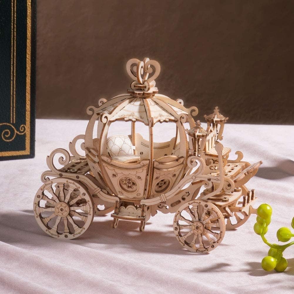 Rowood Pumpkin Cart 3D Puzzle for Adults – Wooden Model Kit (182 Pieces)