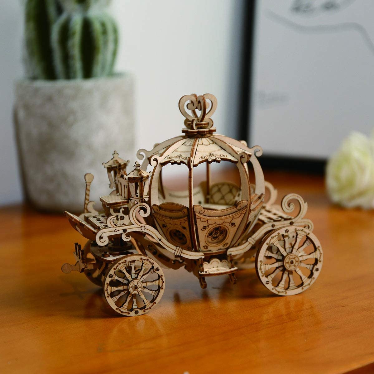 Rowood Pumpkin Cart 3D Puzzle for Adults – Wooden Model Kit (182 Pieces)