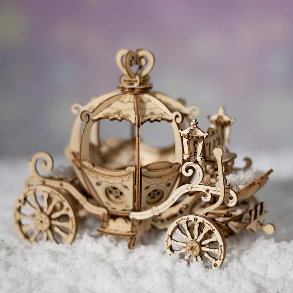 Rowood Pumpkin Cart 3D Puzzle for Adults – Wooden Model Kit (182 Pieces)