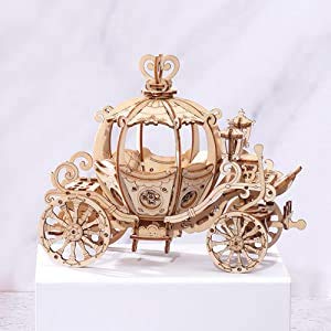 Rowood Pumpkin Cart 3D Puzzle for Adults – Wooden Model Kit (182 Pieces)