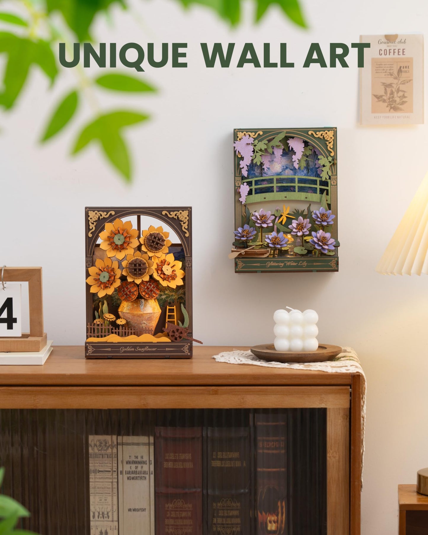 Rowood Water Lily 3D Puzzle with LED – Monet-Inspired Wall Art for Adults