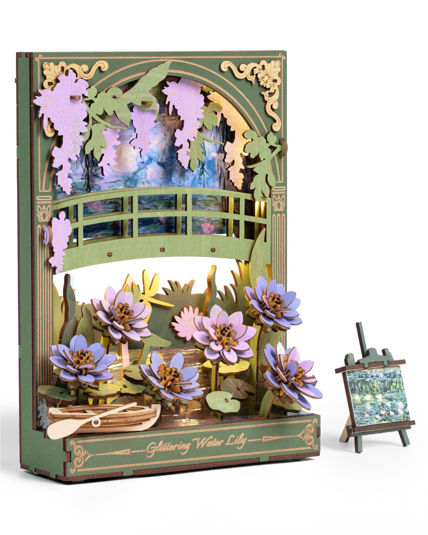 Rowood Water Lily 3D Puzzle with LED – Monet-Inspired Wall Art for Adults