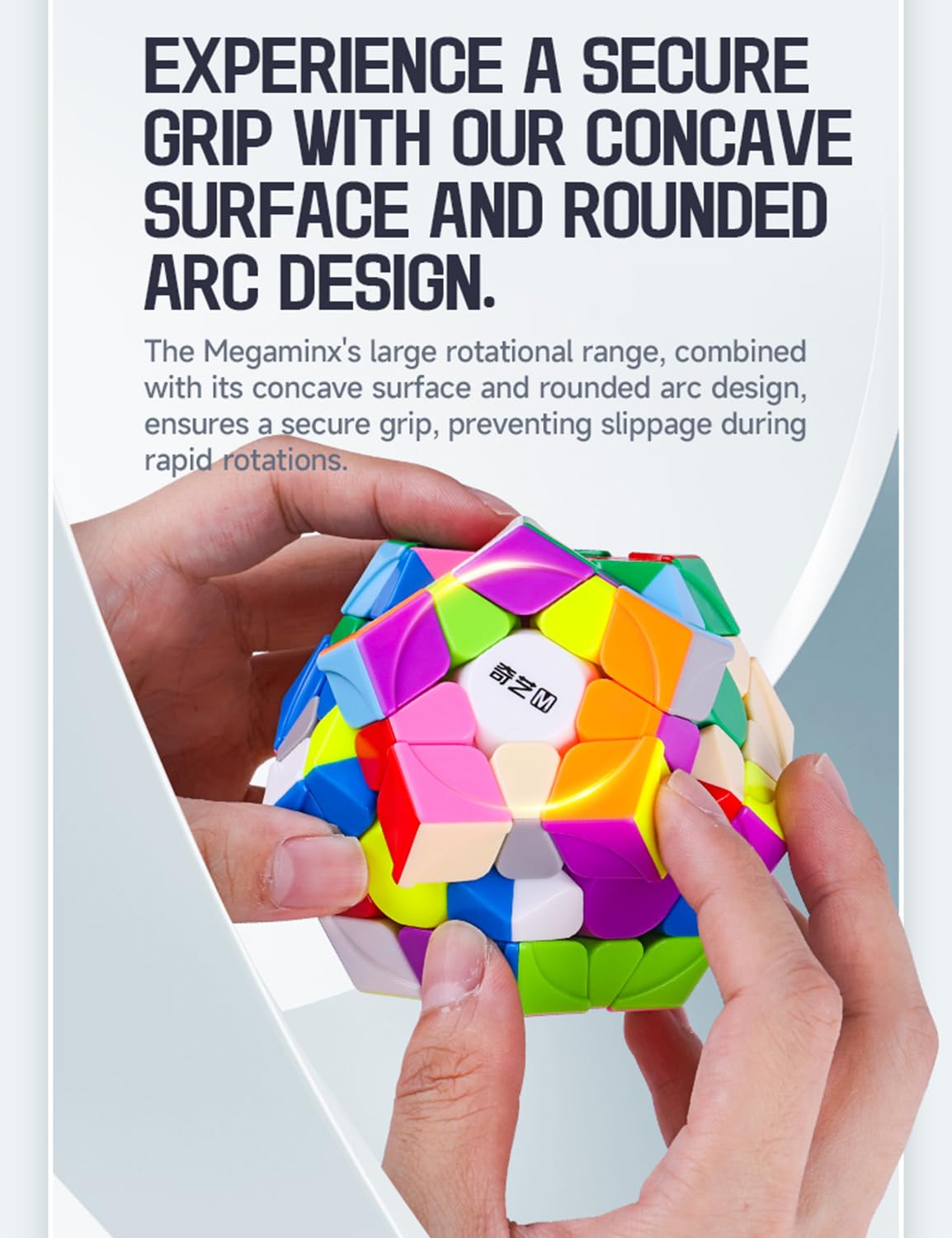 Roxenda Megaminx Cube – Stickerless Dodecahedron 12-Sided Speed Puzzle