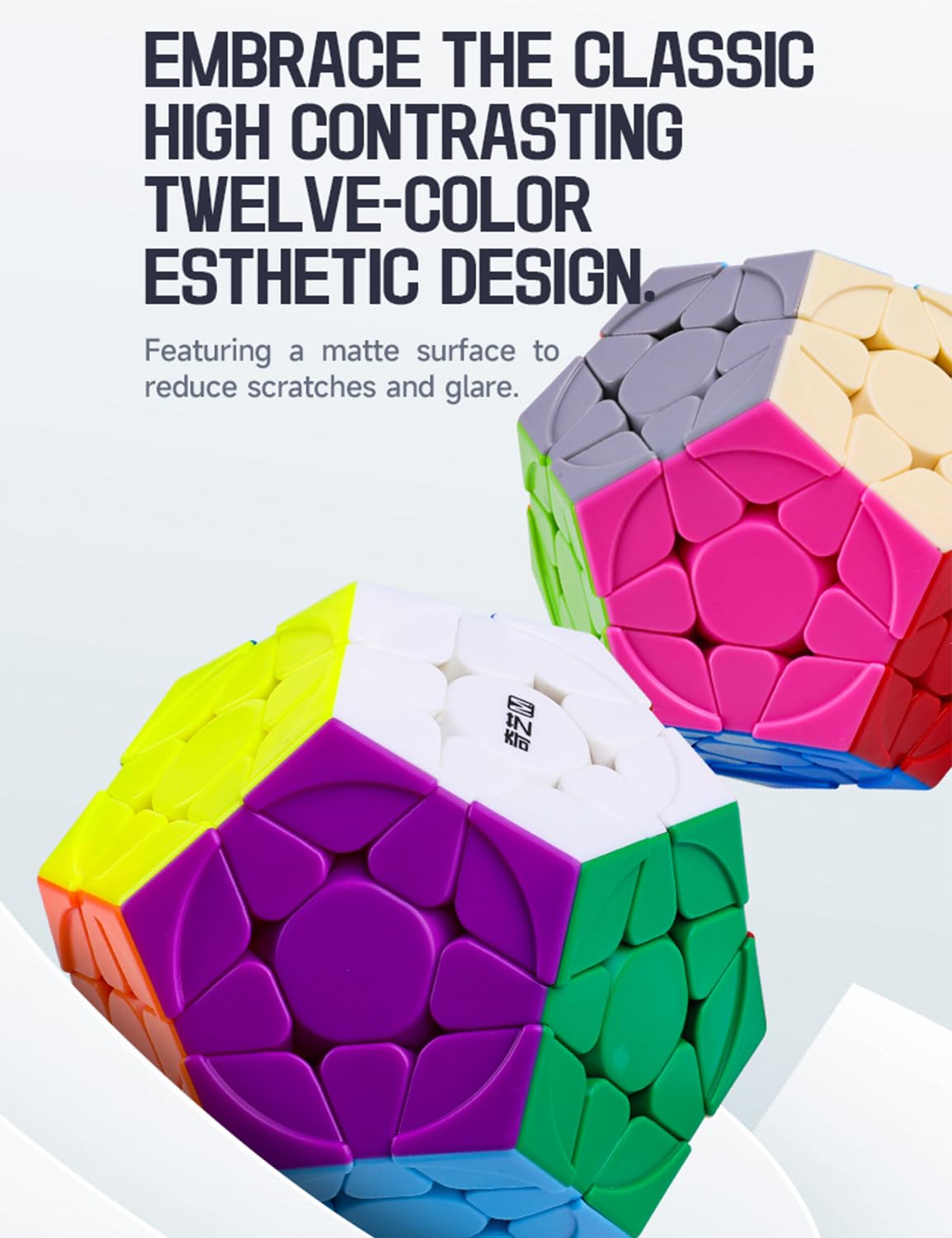 Roxenda Megaminx Cube – Stickerless Dodecahedron 12-Sided Speed Puzzle
