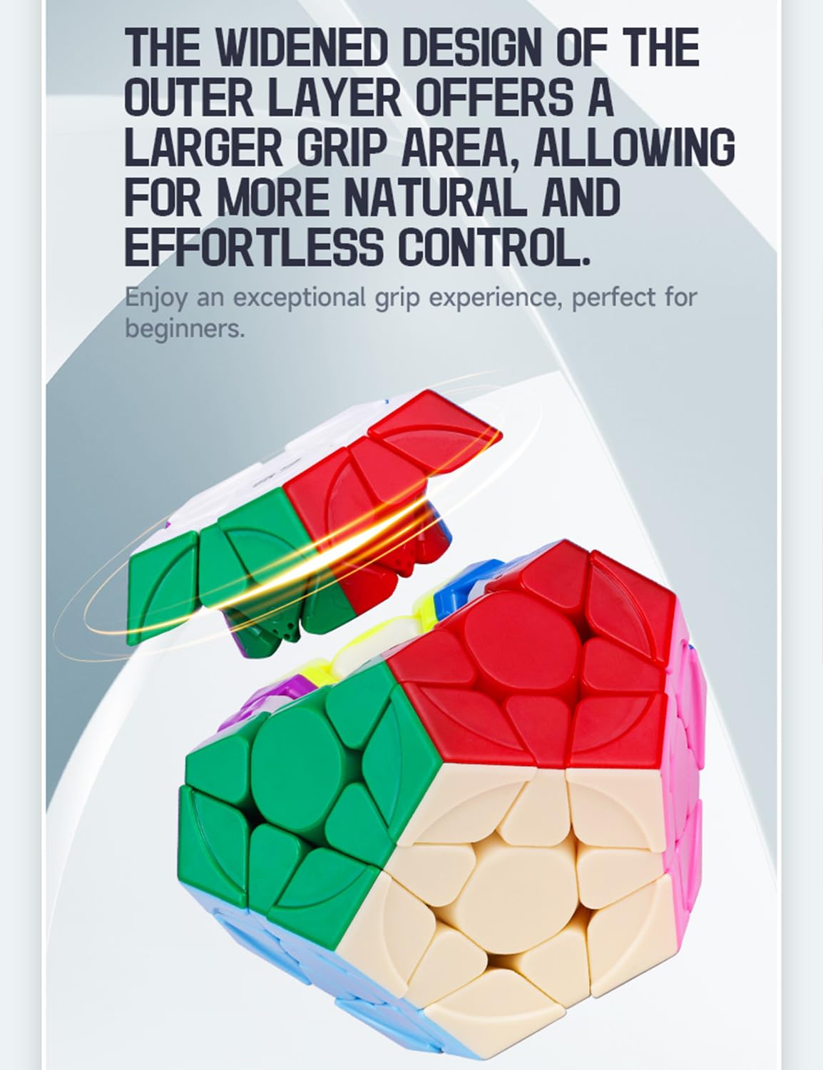 Roxenda Megaminx Cube – Stickerless Dodecahedron 12-Sided Speed Puzzle