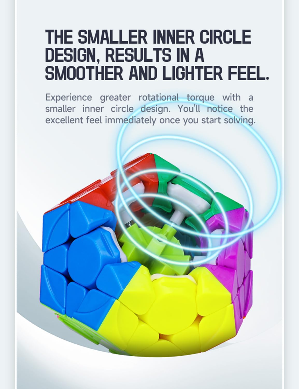 Roxenda Megaminx Cube – Stickerless Dodecahedron 12-Sided Speed Puzzle