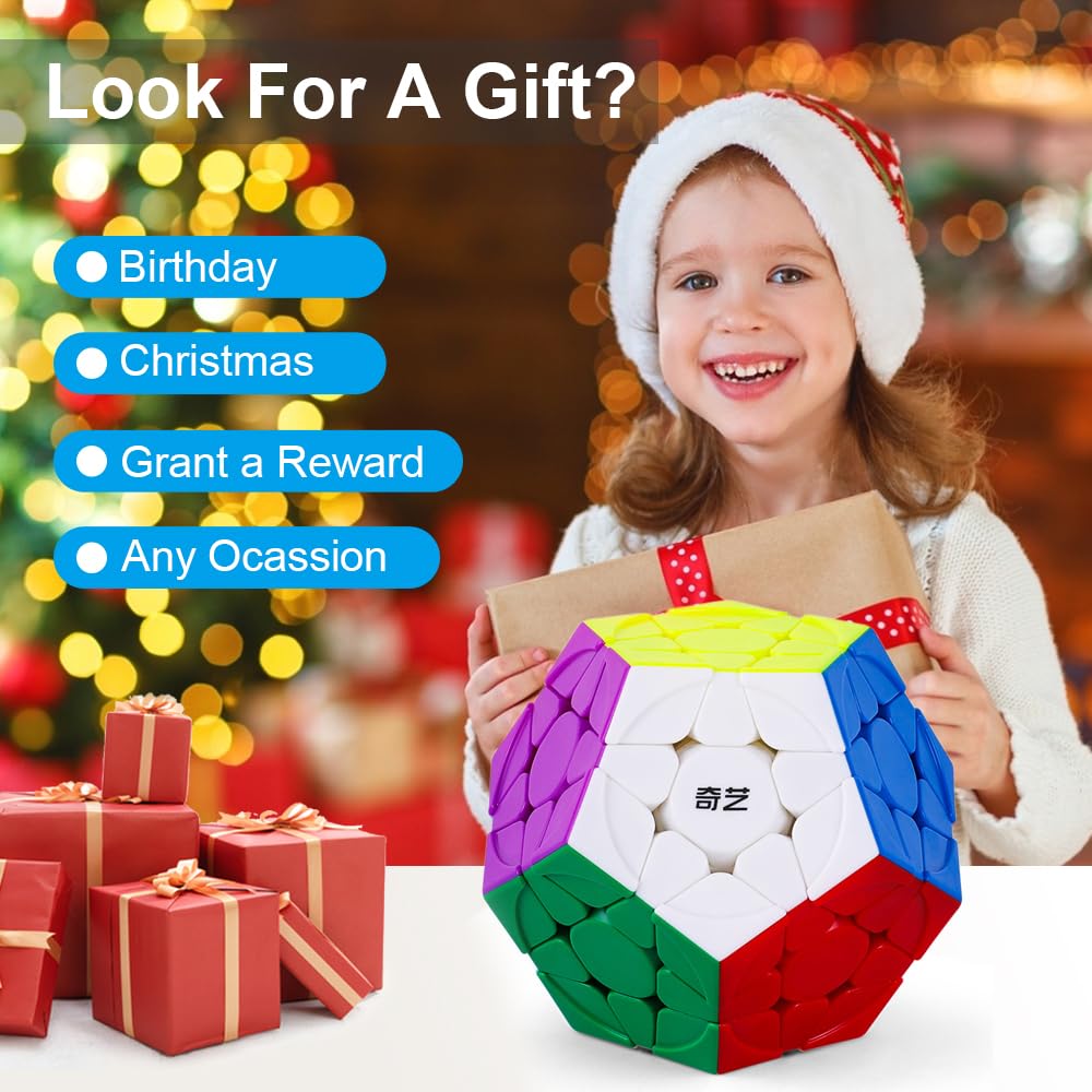 Roxenda Megaminx Cube – Stickerless Dodecahedron 12-Sided Speed Puzzle