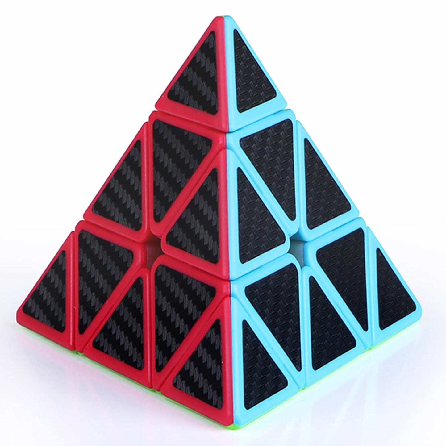 Roxenda Pyramid Speed Cube 3x3x3 Qiming Pyramid – Carbon Fiber Sticker, Pre-Lubed & Tensioned