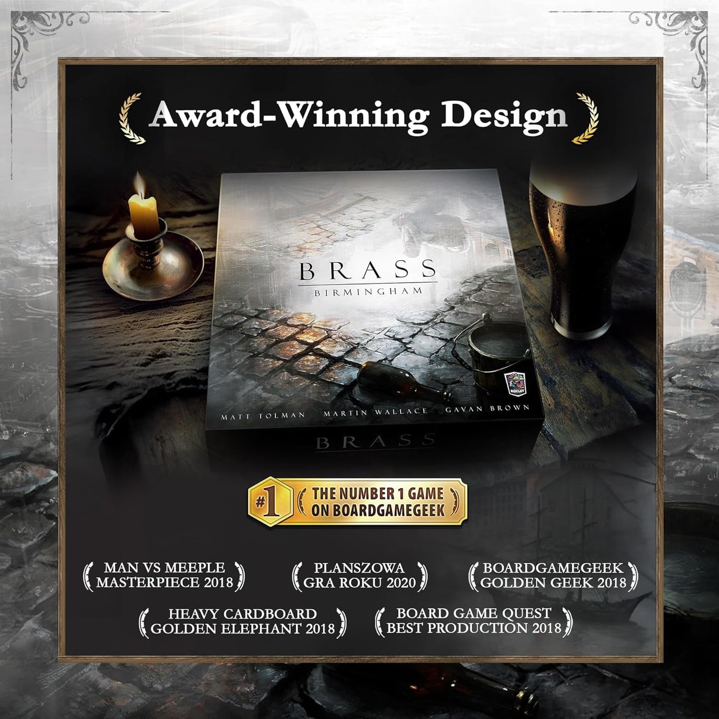 Roxley Games Brass: Birmingham - Economic Strategy Game for 2-4 Players | Ages 14+ | 60-120 Minutes | #1 Board Game on BoardGameGeek