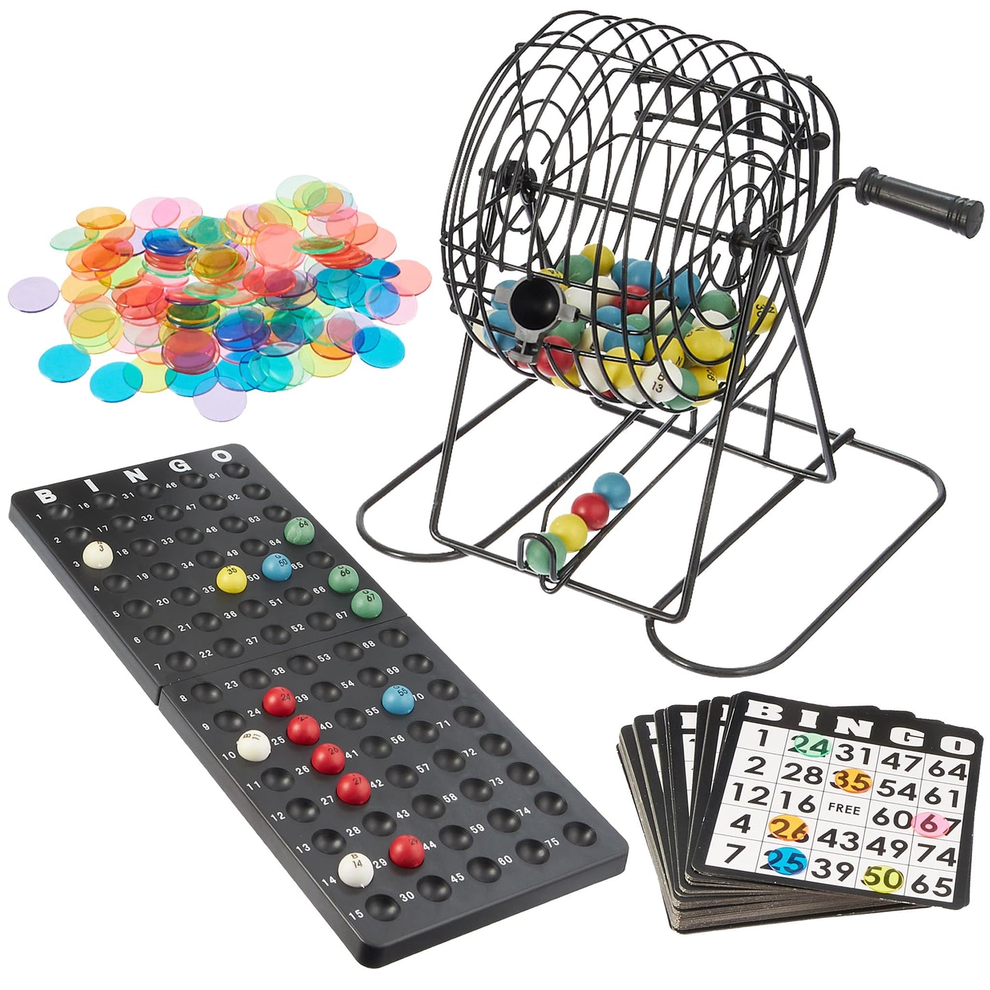 Royal Bingo Supplies Deluxe Bingo Game Set – 50 Cards, 300 Chips, 75 Jumbo Balls