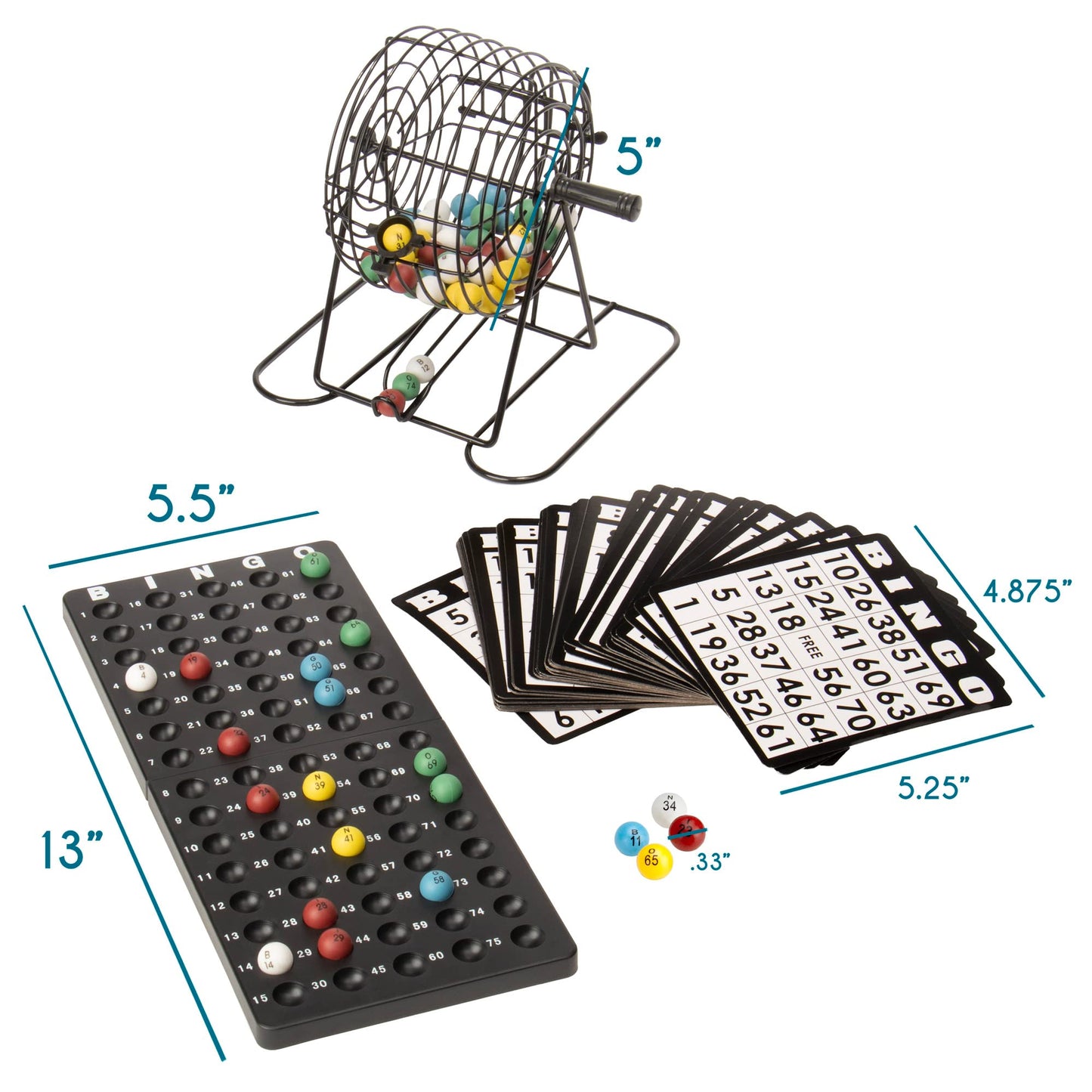 Royal Bingo Supplies Deluxe Bingo Game Set – 50 Cards, 300 Chips, 75 Jumbo Balls