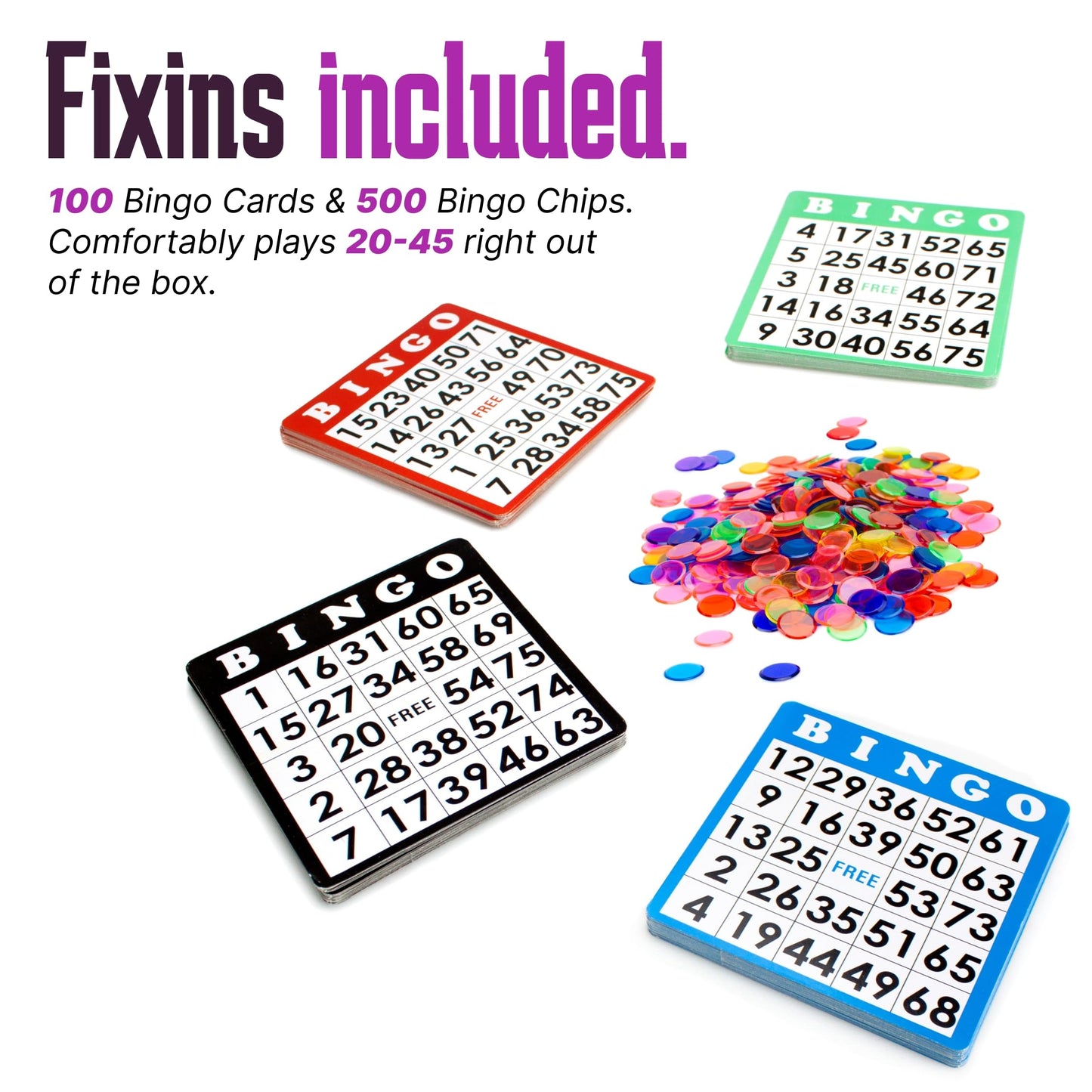 Royal Bingo Supplies Jumbo 12-Inch Tall Bingo Game Set – 75 Balls, XL Roller Cage & Board | 100 Cards, 500 Chips