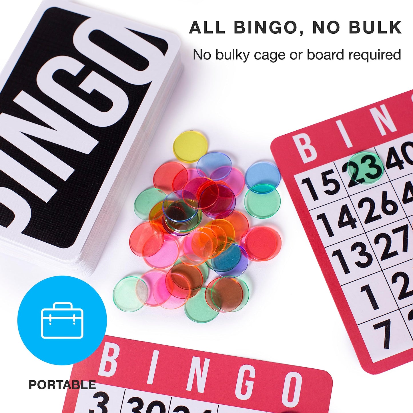 Royal Bingo Supplies Deluxe Bingo Game Set for Adults, Seniors & Family – 1000 Chips, 100 Cards, Jumbo Calling Cards