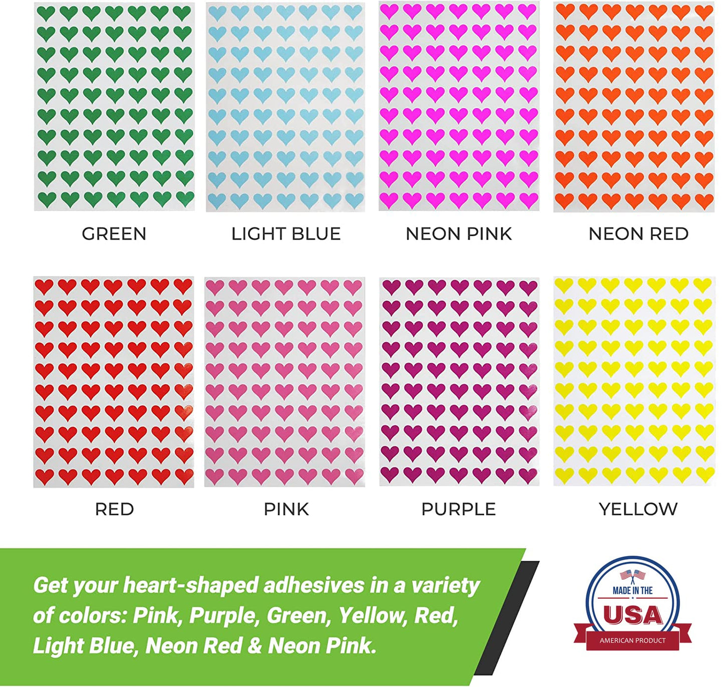 Royal Green 13mm Rose Gold Valentine Heart Stickers – 1050 Pack