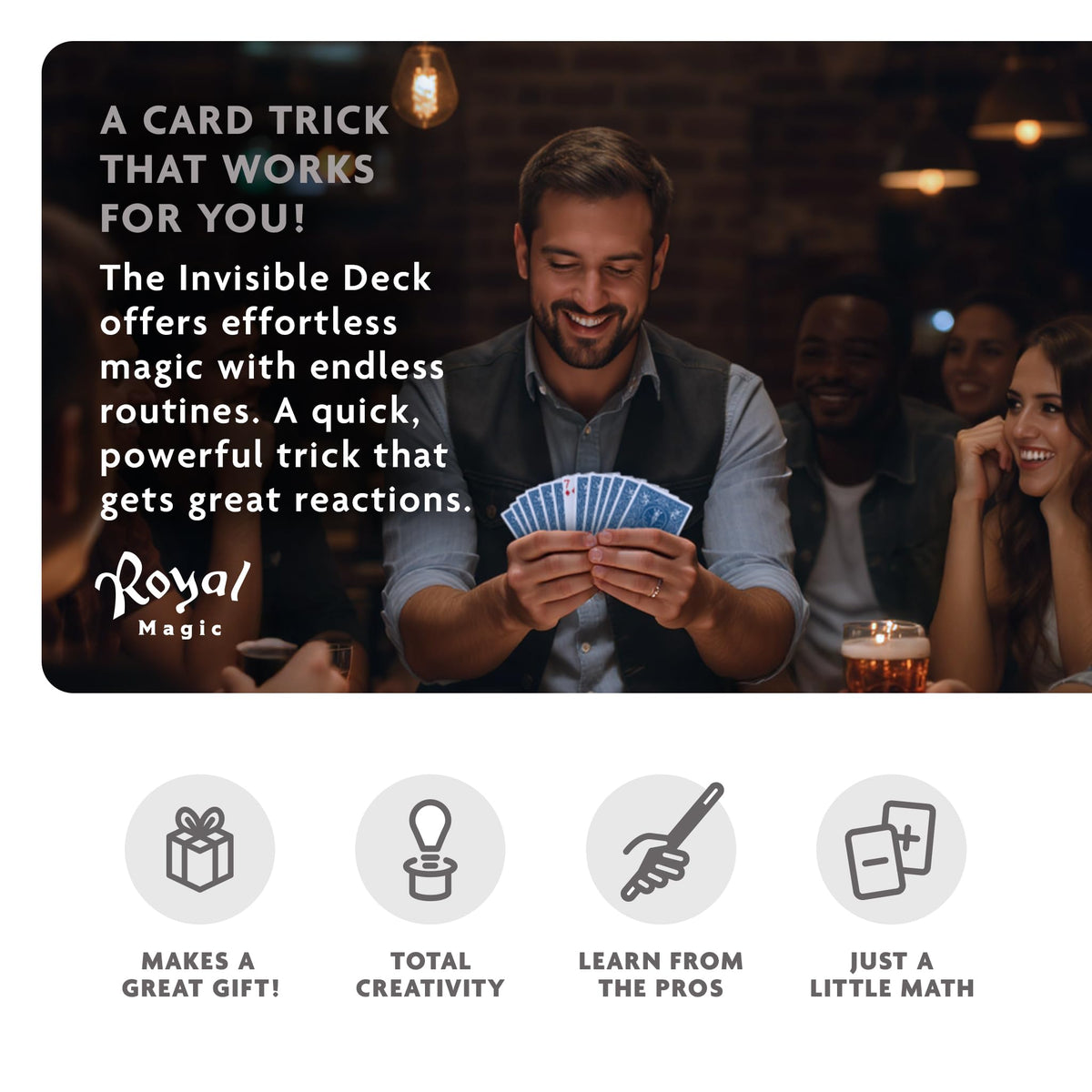Royal Magic Invisible Deck – Bicycle Cards Trick (Blue) for Beginners & Pros