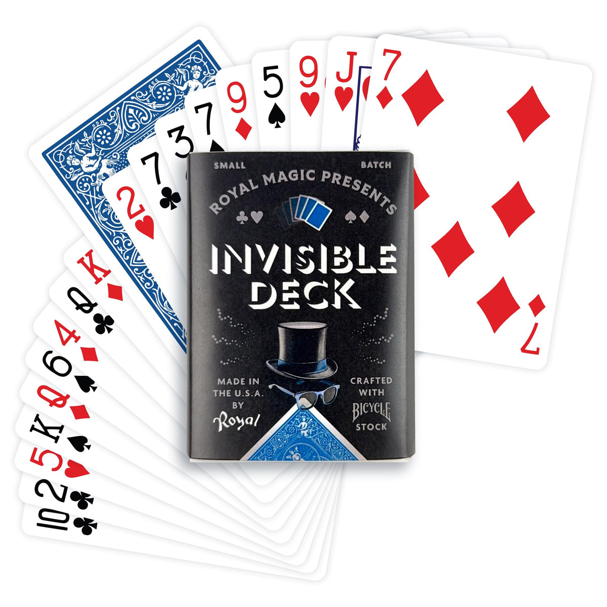 Royal Magic Invisible Deck – Bicycle Cards Trick (Blue) for Beginners & Pros
