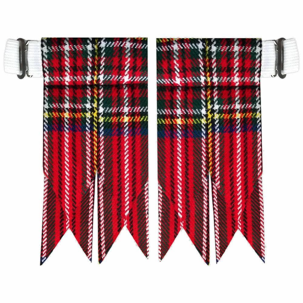 Royal Stewart Scottish Kilt Hose Sock Flashes Garter Pointed Highland Wear
