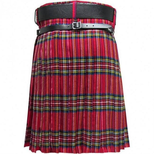 Royal Stewart Scottish Men's Kilt Outfit Pin, Buckle, Belt, Sporran Set