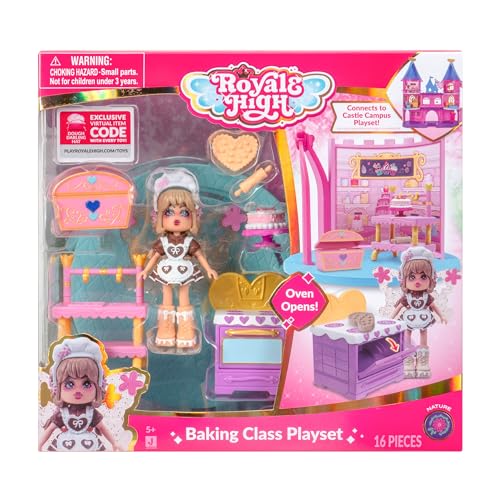 Royale High Baking Class Playset – 3-inch Doll, 6 Accessories, Virtual Item Code