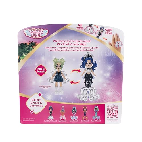 Royale High 3-Inch Dark Mystic Mermaid Doll – 9 Fashion Accessories, Virtual Item Code, Series 3
