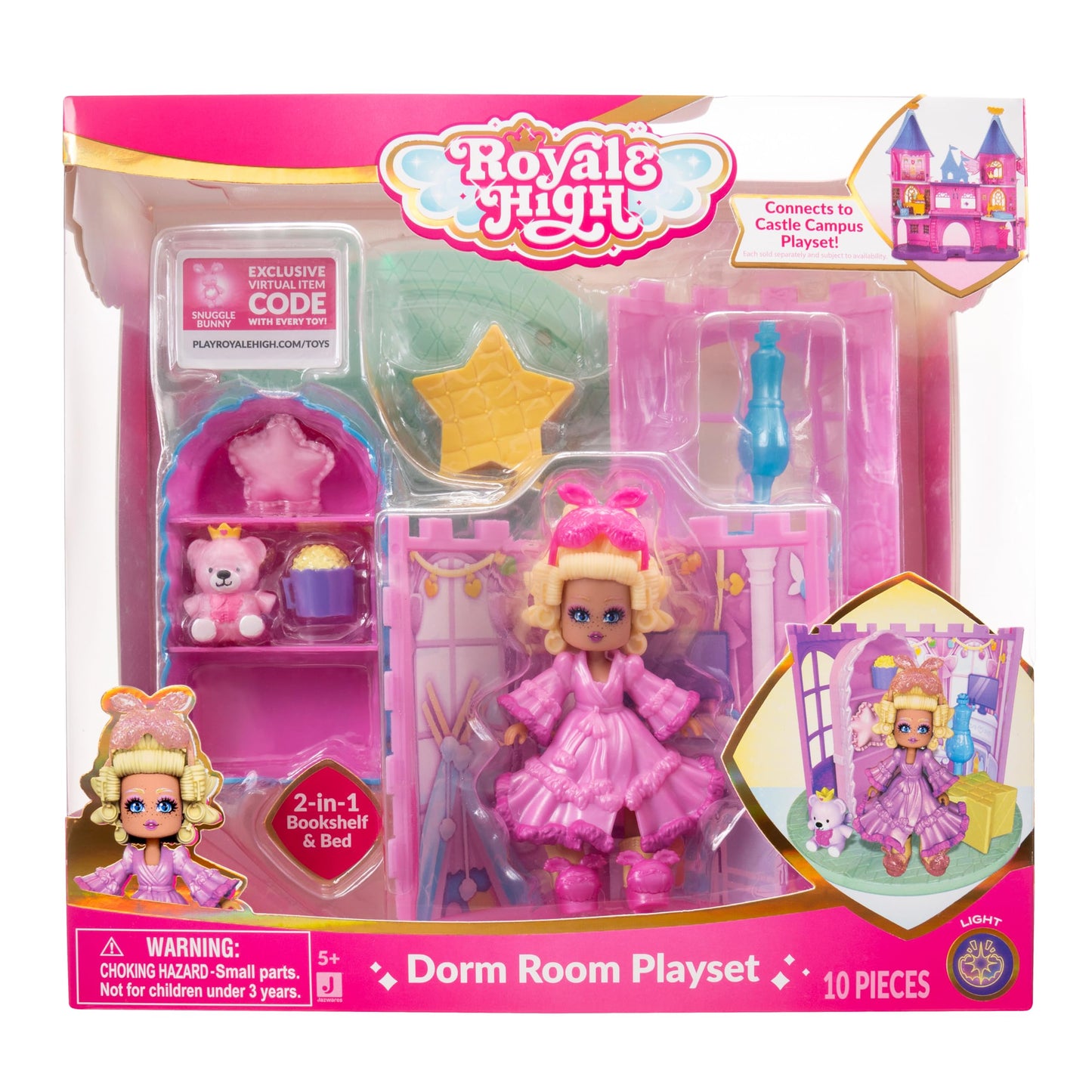 Royale High Dorm Room Playset – 1 Doll, 5 Accessories, Virtual Item Code Included (Ages 5+)
