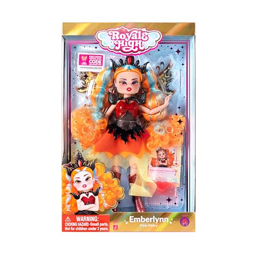 Royale High 9” Emberlynn Fire Fairy Doll – Series 2, Virtual Item Code Included, Ages 5+