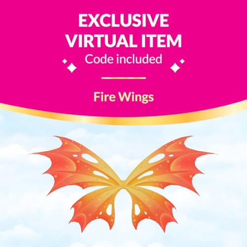 Royale High 3-Inch Fire Fairy Fashion Doll – 1 Figure + 9 Accessories + Virtual Item Code | Series 1