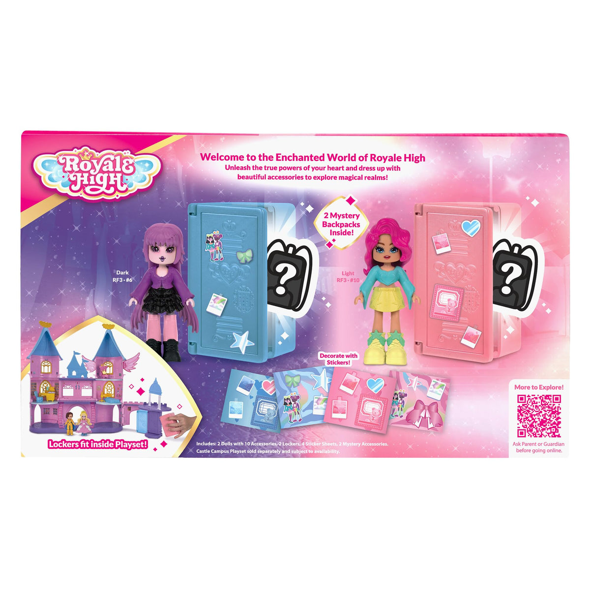 Royale High Surprise Locker 2-Pack – 2 Series 1 Dolls, Mystery Backpacks & Starlight Bow (Virtual Item Code)