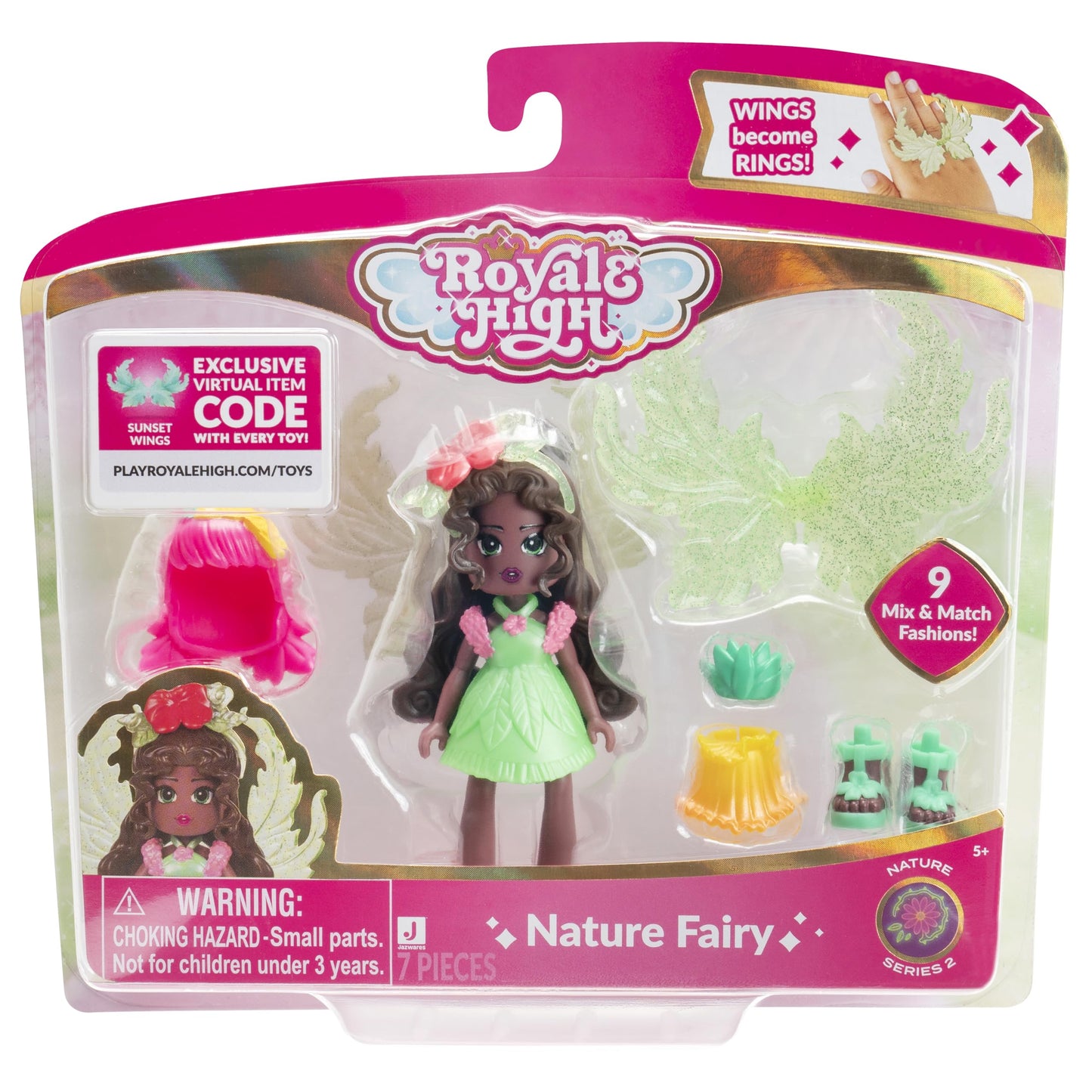 Royale High 3-Inch Nature Fairy Fashion Doll — 9 Accessories + Virtual Item Code (Series 2)