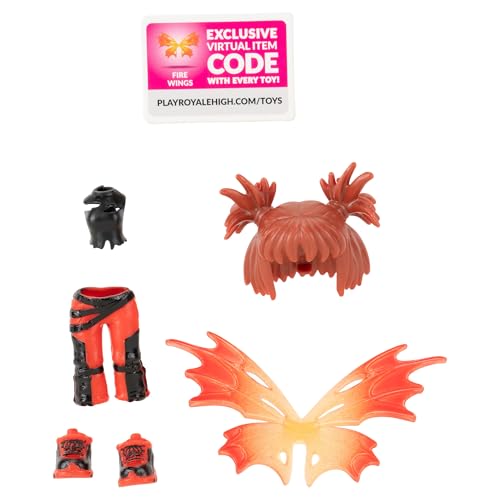 Royale High 3-Inch Fire Fairy Fashion Doll – 1 Figure + 9 Accessories + Virtual Item Code | Series 1