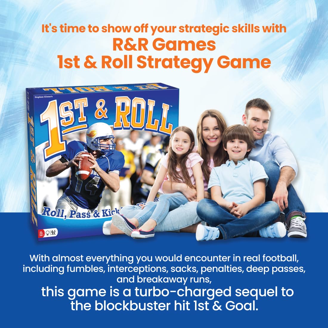 R&R Games 1st & Roll Football Board Game – Family Night