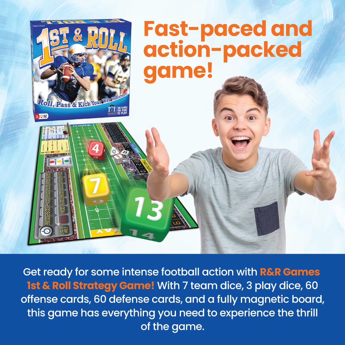 R&R Games 1st & Roll Football Board Game – Family Night