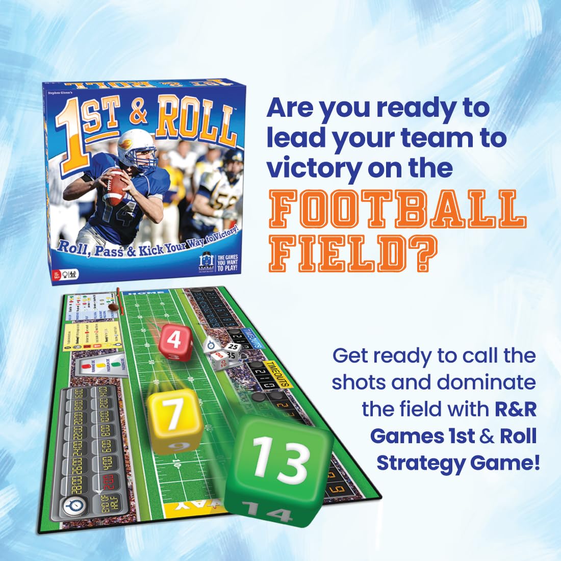 R&R Games 1st & Roll Football Board Game – Family Night