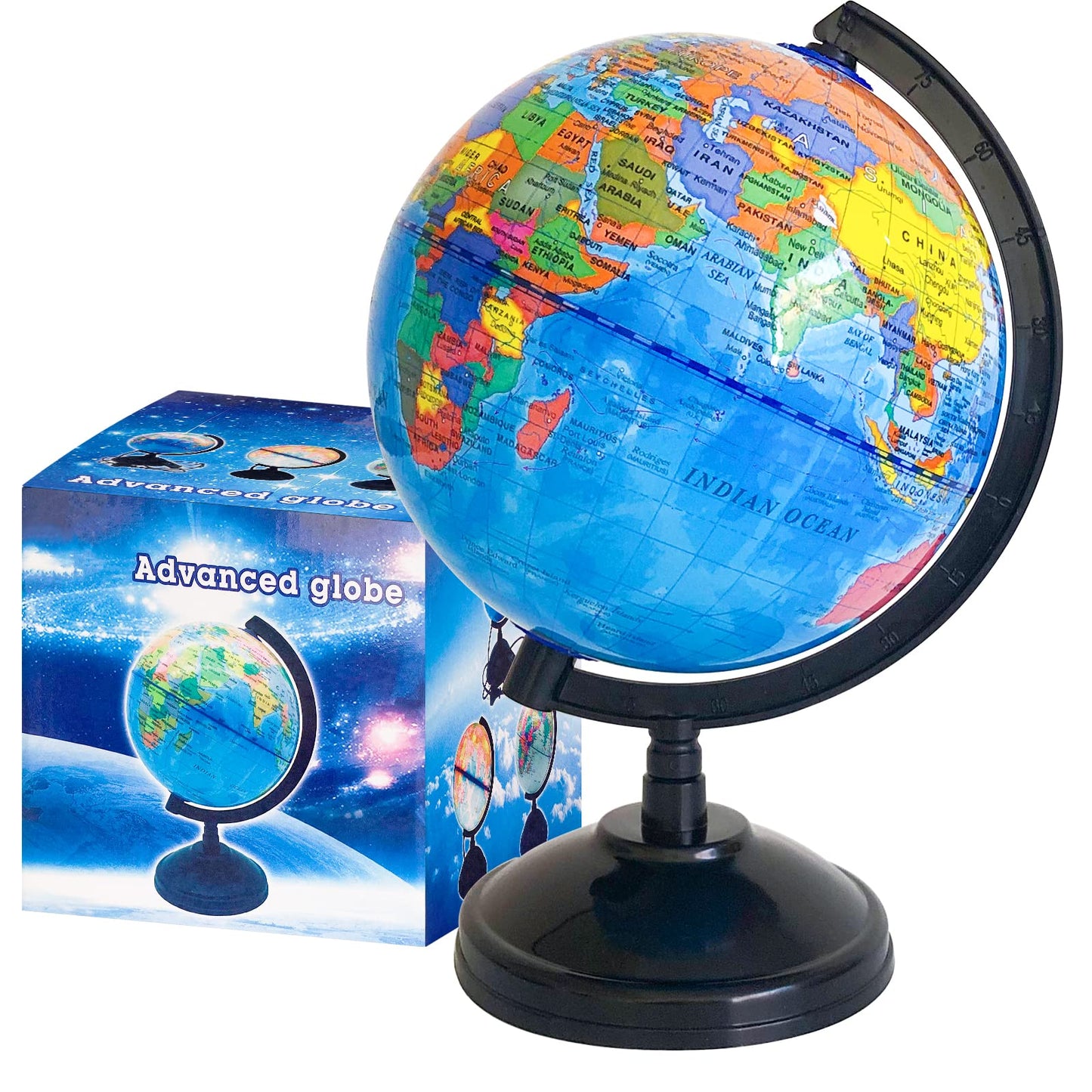 Rrshnsgv 6'' Geographic World Globe for Kids – Educational Rotating Globe with Stand