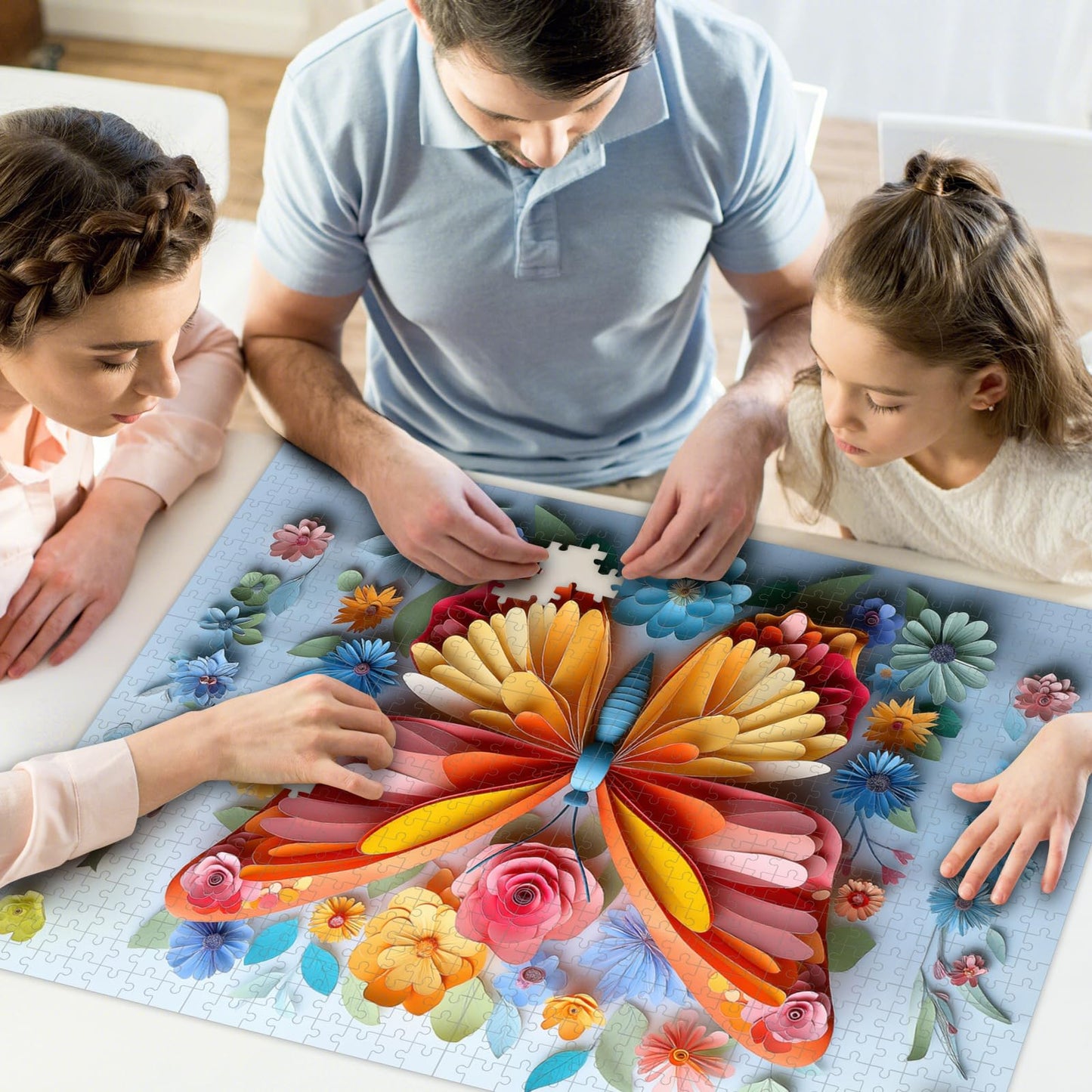 R RUCKERCO 1000-Piece Butterfly Noctilucous Puzzle – 27.5x19.6 in, 3D Wall Art