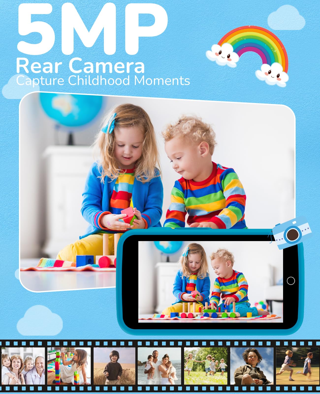 Rseaay Kids Phone — 220+ Educational Games, 3.97-Inch Touchscreen, 5MP Camera, Offline & Parental Controls