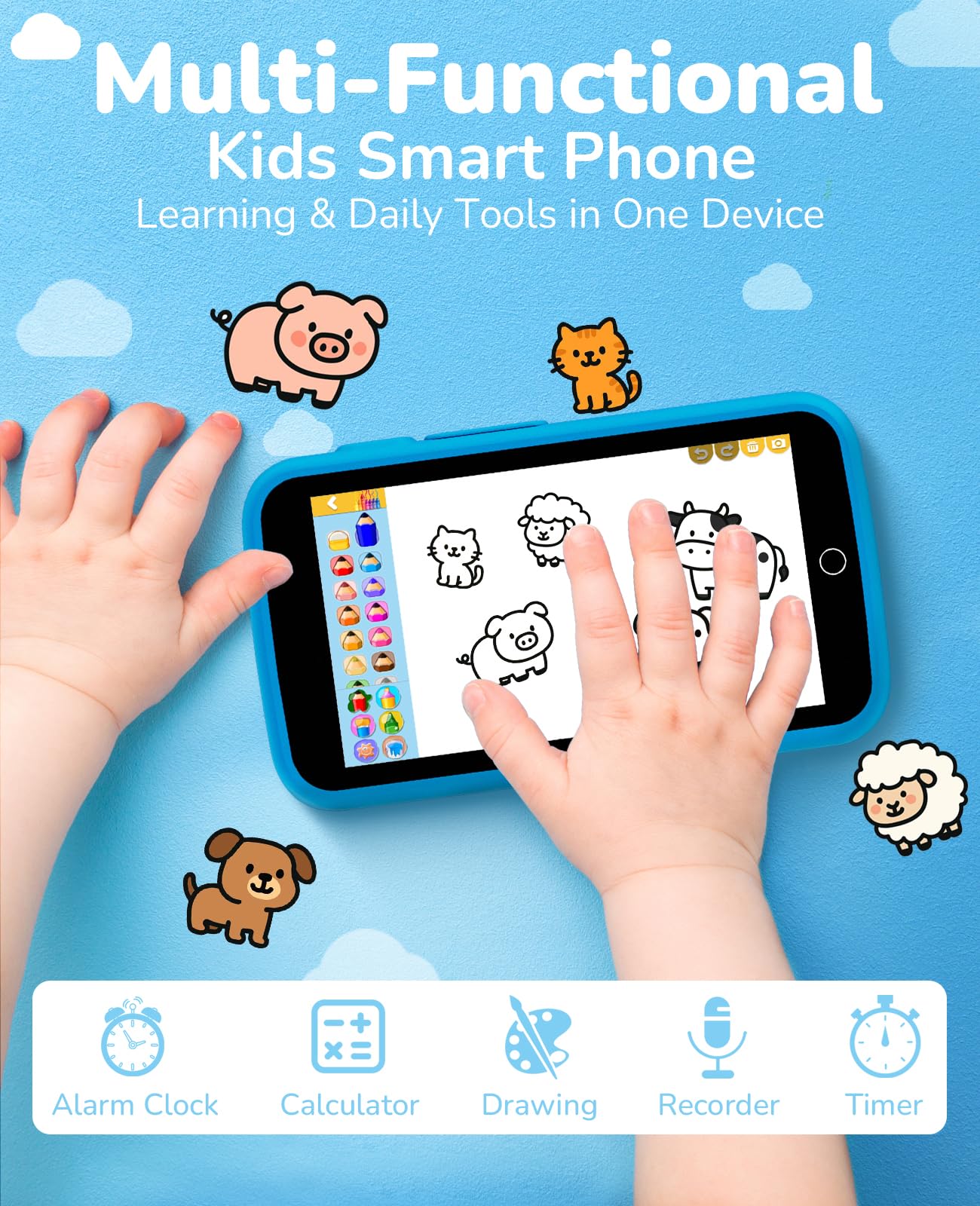 Rseaay Kids Phone — 220+ Educational Games, 3.97-Inch Touchscreen, 5MP Camera, Offline & Parental Controls