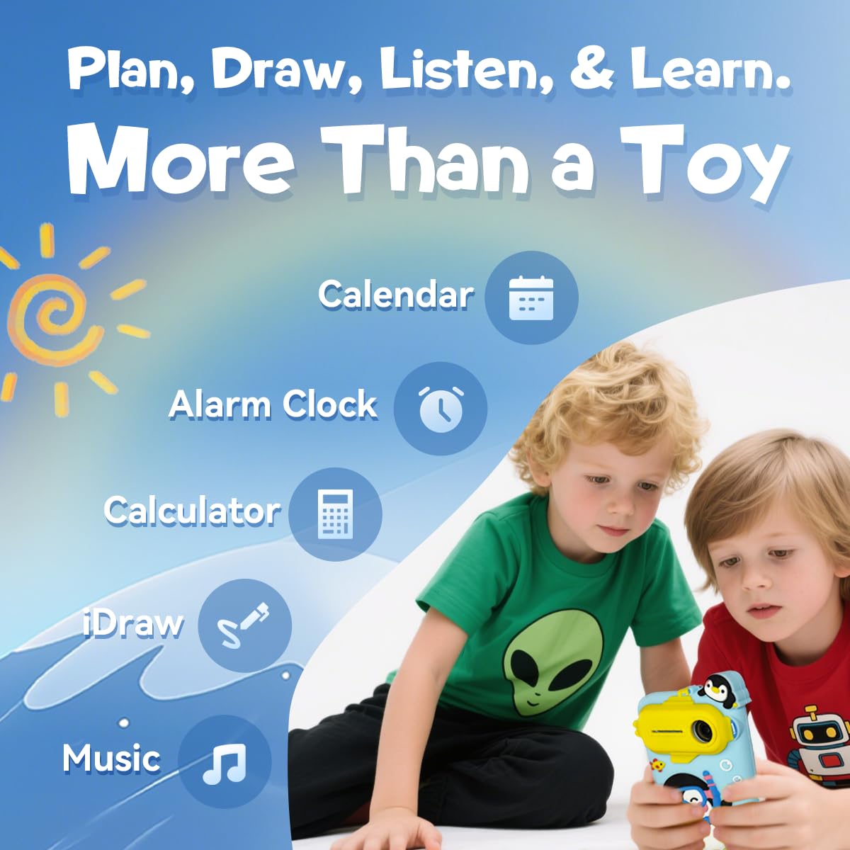 Rseaay Kids Smart Phone – 220+ Games, 3.97in Screen, 5MP Camera, Parental Control