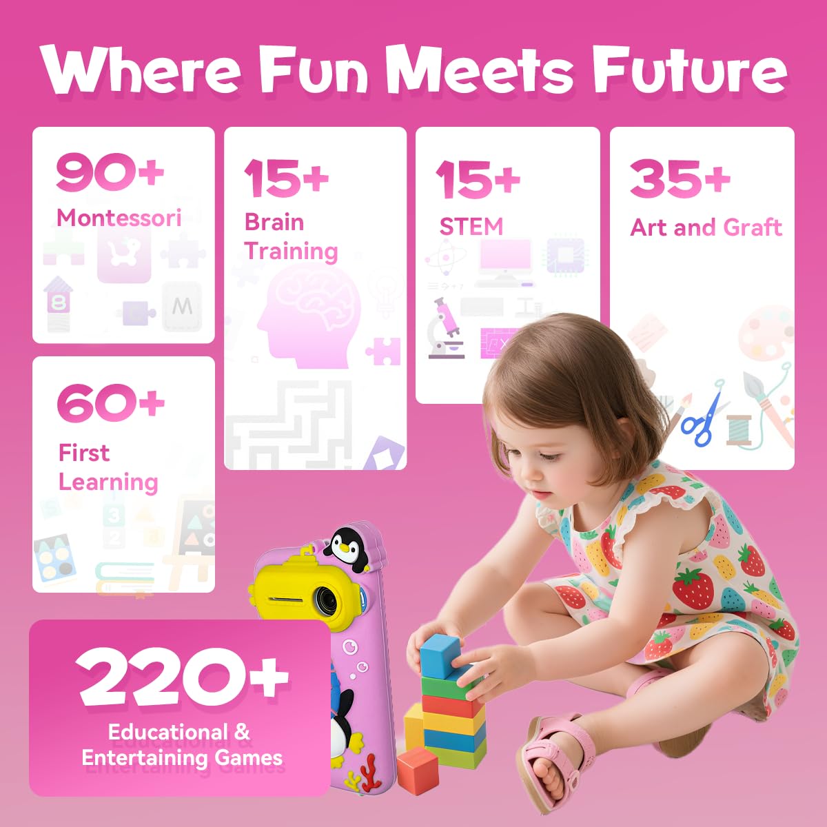 Rseaay Kids Smart Phone - 3.97-inch touchscreen, 220+ learning games & parental controls