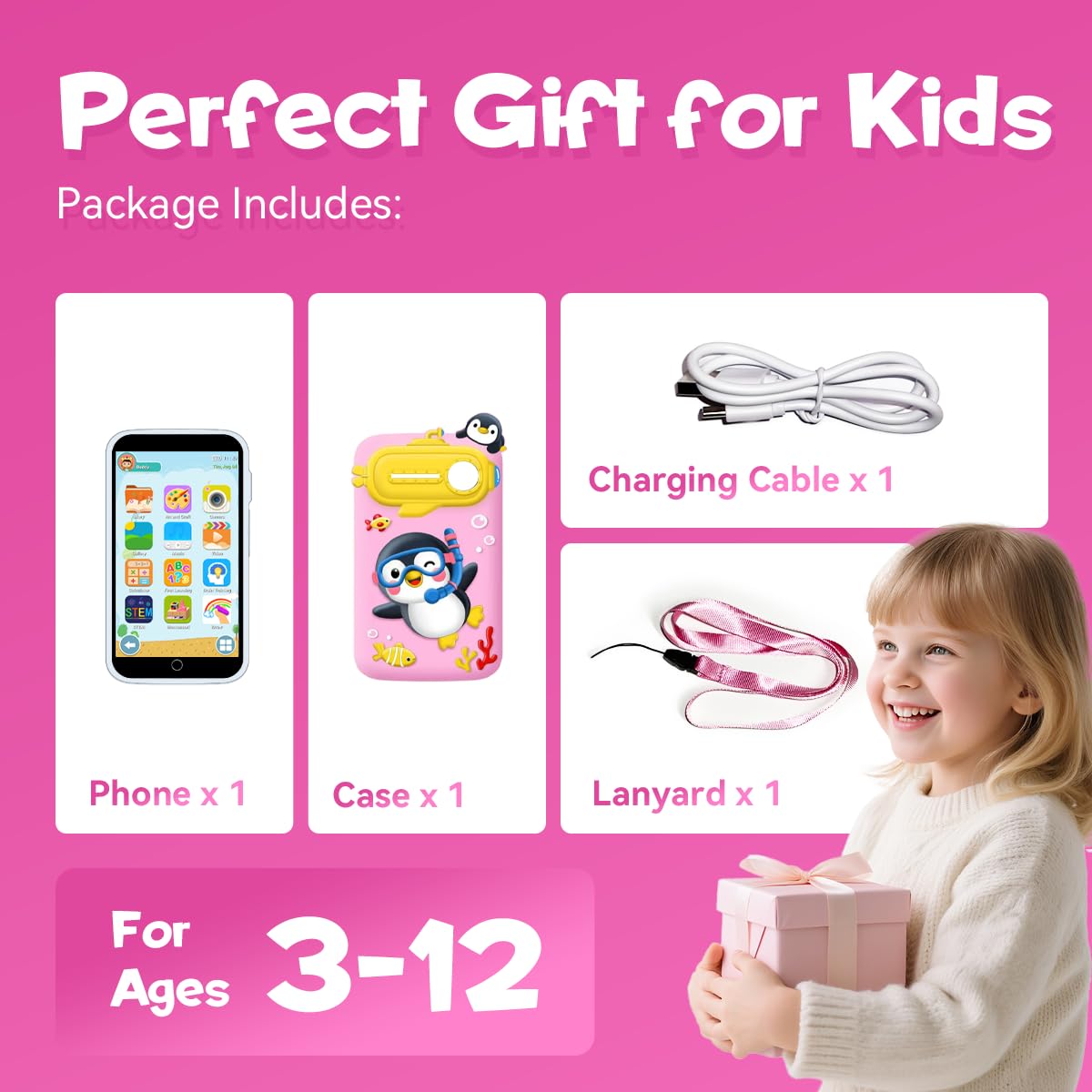 Rseaay Kids Smart Phone - 3.97-inch touchscreen, 220+ learning games & parental controls