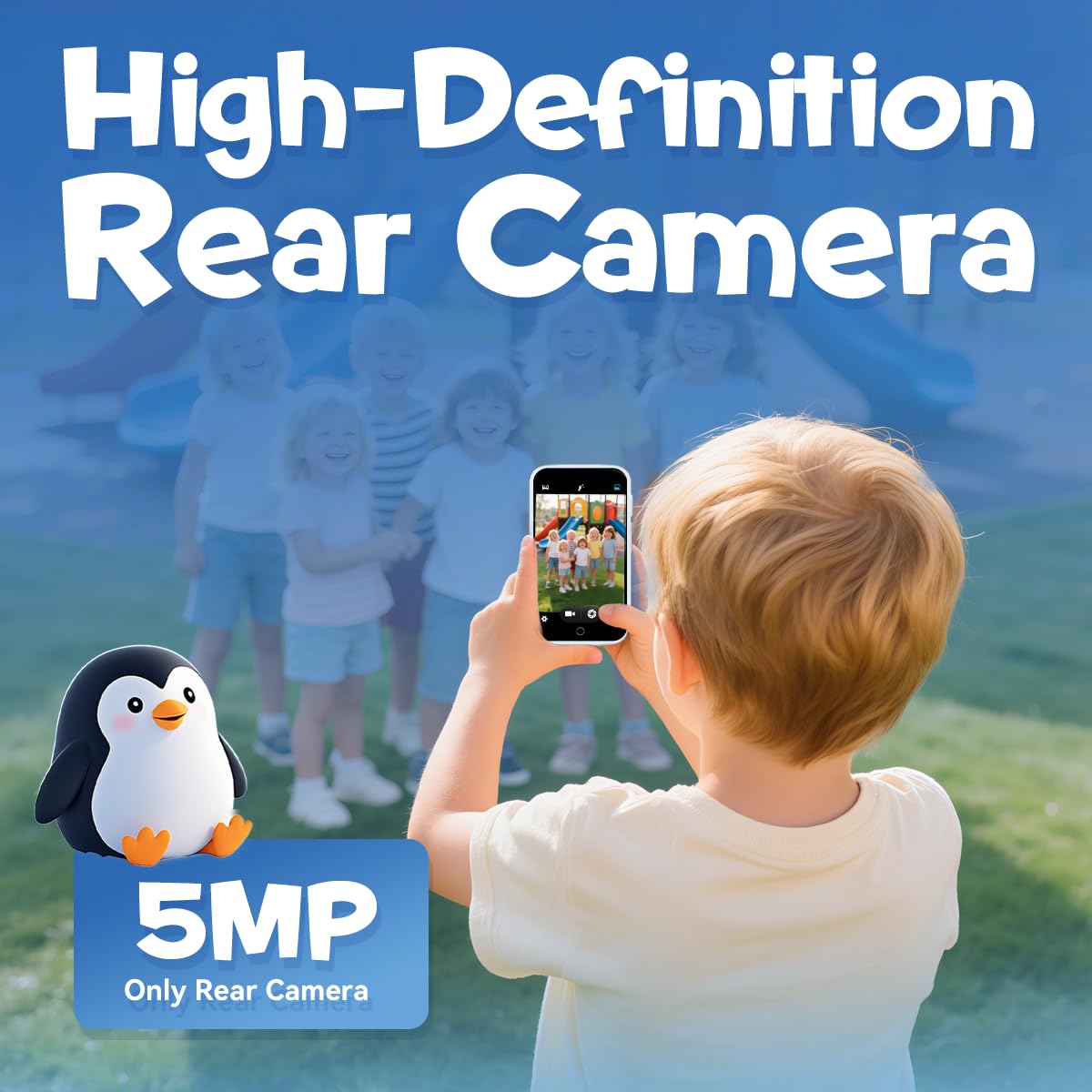 Rseaay Kids Smart Phone – 220+ Games, 3.97in Screen, 5MP Camera, Parental Control