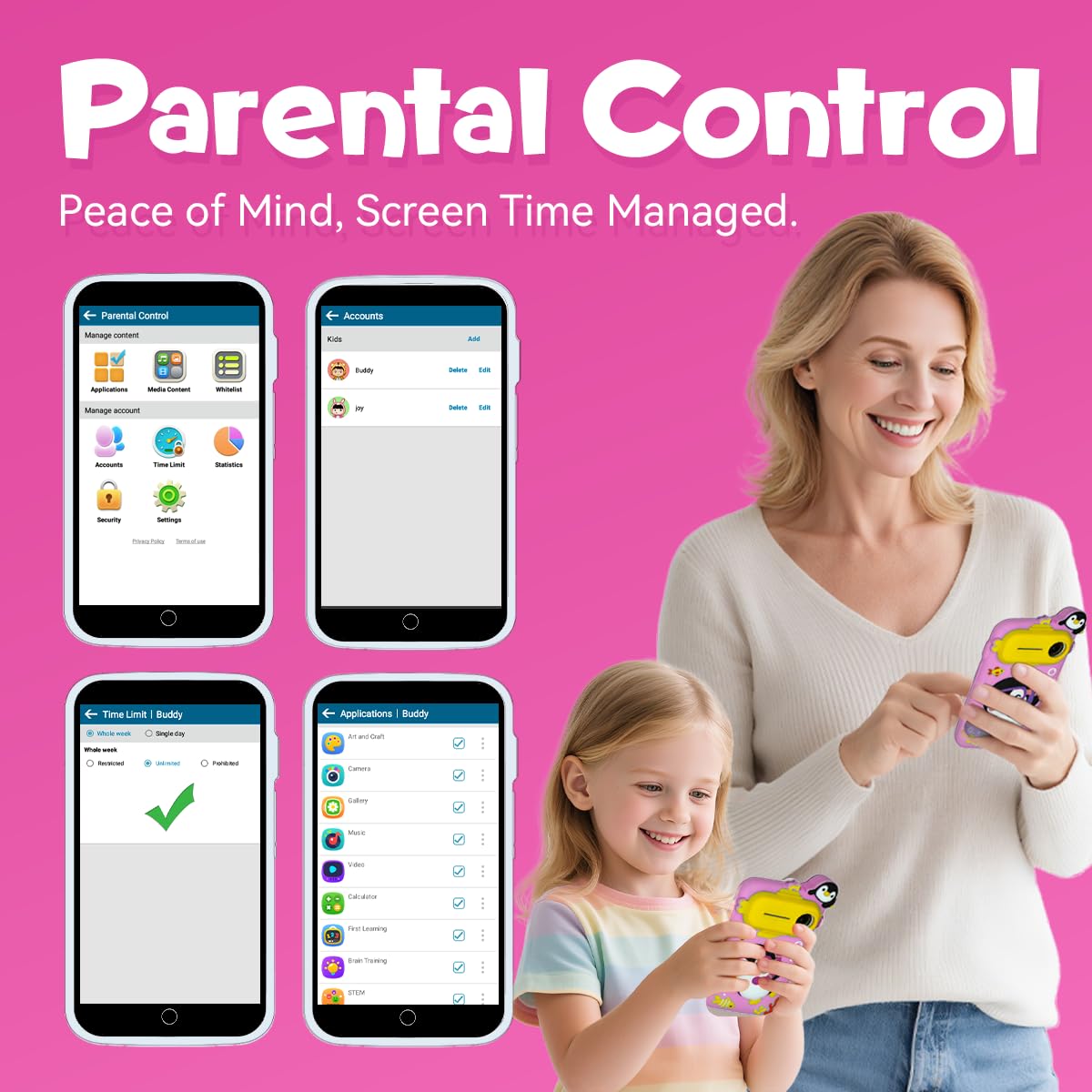 Rseaay Kids Smart Phone - 3.97-inch touchscreen, 220+ learning games & parental controls