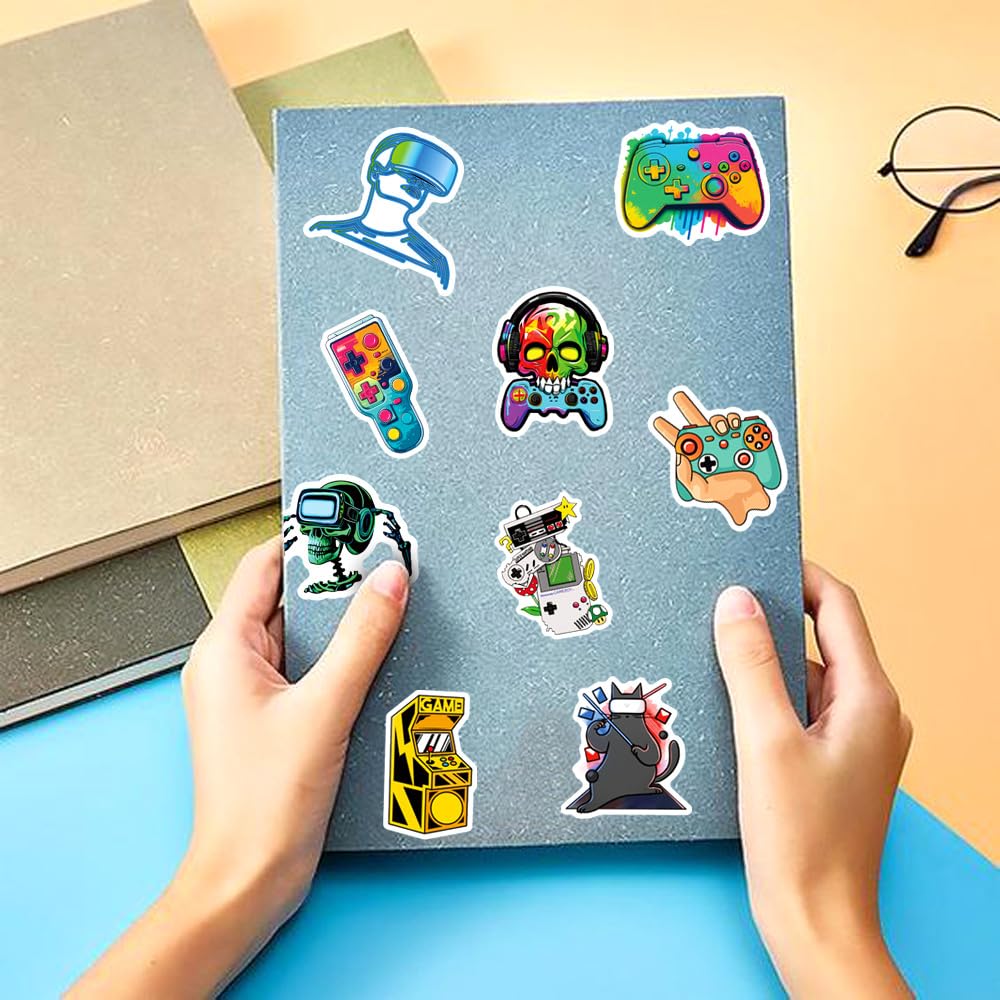 Rszwyk 50Pcs Gamepad Stickers – Waterproof Vinyl for Laptops, Water Bottles & More