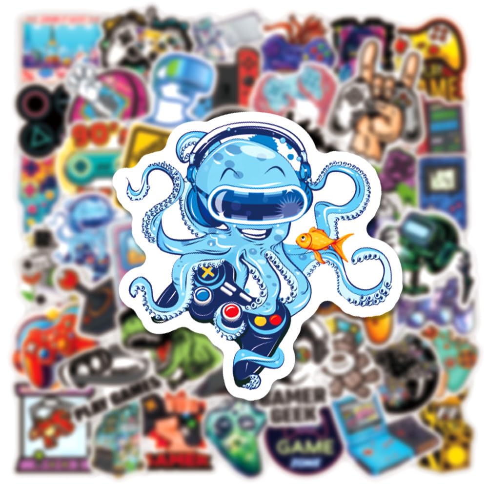 Rszwyk 50Pcs Gamepad Stickers – Waterproof Vinyl for Laptops, Water Bottles & More