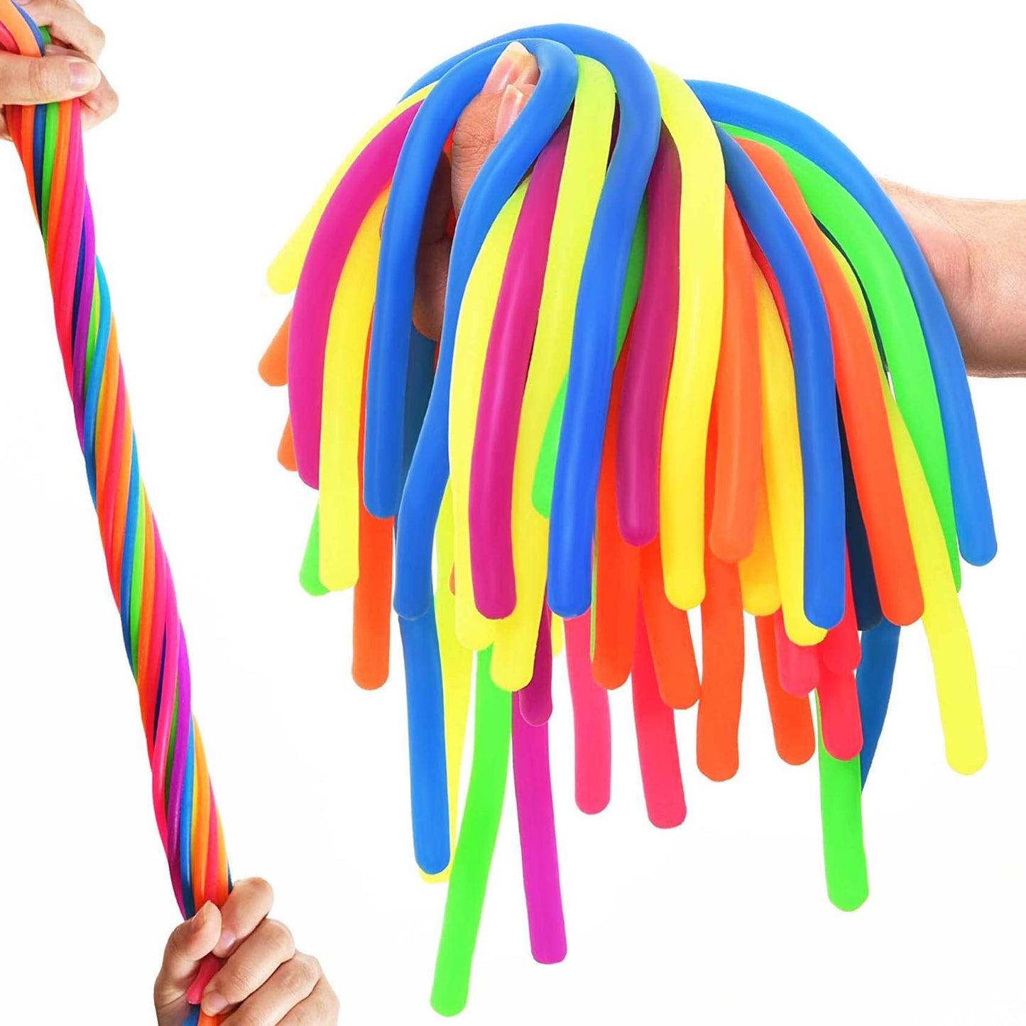 Rtinsd Small Stretchy String Noodles – 30 Pack Sensory Fidget Toys for School & Home